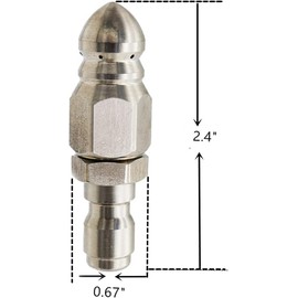 Millie Pressure Washer Sewer Jetter Nozzle with Stainless Steel, Mini Compact Durable Sewer Jet Nozzle,Pressure Drain Jetter Hose Nozzle,1/4'' Quickly Connector, 5000 PSI (2 Set)