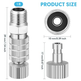 5 PCS 1/8 Inch Male Fitting Adapters and Female Connector Adjustment Control Valve Airbrush Hose, Airbrush Accessories, Airbrush Quick Release Coupling Disconnect Adapter Kit