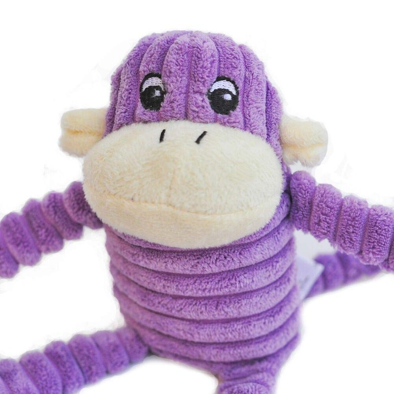 ZippyPaws - Spencer The Crinkle Monkey Dog Toy, Squeaker and