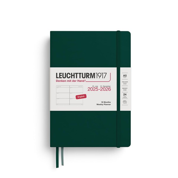 LEUCHTTURM1917 - Weekly Planner Hardcover Medium (A5), 18-month, Jul. 2025
