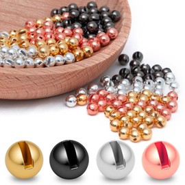 Gainfite 200pcs Fly Tying Tungsten Beads Slotted Nymph Head Ball (2.5mm, 4 Colors) for Fly Tying Materials, Fishing Accessories, Nymph Fishing