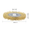 sourcing map 4-Inch Wire Wheel Brush Bench Brass Plated Crimped