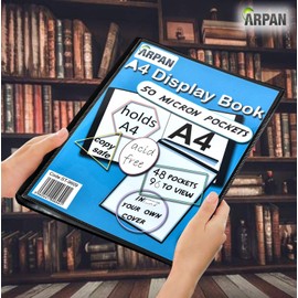 Display Book - 48 Pockets Presentation A4 Display Book Folder Folio - Black by Arpan (2)