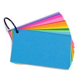 Hygloss Products Study Buddies Cards - Flashcards - Rectangle Shape - 3 x 5 Inches - Assorted Color Cardstock - Ideal for Students, Classroom - Build Skills - Colored Bookring - 100 Qty