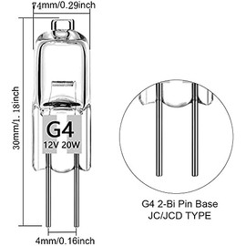 Haraqi Haraqi G4 halogenlampen8 Stck 20 Watt G4 Halogen-Stiftsockellampe Kapselglhlampen,12V G4 Halogenlampen, 300lm 2800K Warmwei? Dimmbar [Energieklasse G]