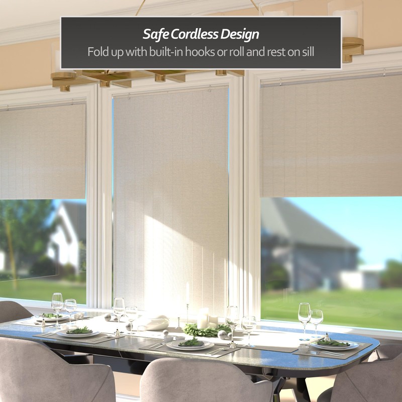 Red Lantern Bamboo Window Shade Blind - White 36" W