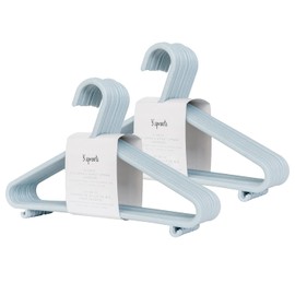 3 Sprouts Wheat Straw Plastic Kids & Child Hangers - 30-Pack Eco-Conscious Baby Clothes & Coat Hangers for Closet - Children's Hanger for Nursery, Small Girls, Boys & Toddlers - Speckled Blue