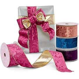 2 1/2" X 10 Yards Soft Velvet with Metallic Back Wired Ribbon - Teal - Roll 1