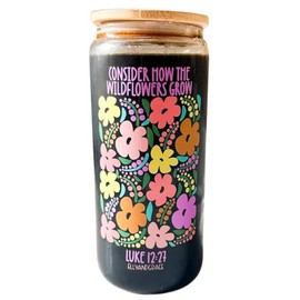 Elly and Grace Christian Tumbler for Women, 20 oz. Bible Verse Tumbler, Christian Cups for Women, Christian Faith Mug (Consider the Wildflowers)