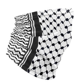 Generic Multifunctional Seamless Polyester Neck Gaiter/Head Scarf/Bandana/Face Cover - Large Size, Black/White