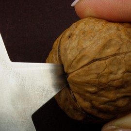 Real Stainless Steel Nutcracker Shape Star with Leather Cord - 6.8 x 6.8 cm - Cellophane Coated Ideal as a Pendant or Small Gift