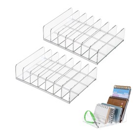 2 Pcs Acrylic Mail Holder, Acrylic File Mail Desktop Organizer Sorters, 7 Compartments Acrylic Mail Organizer, Clear Desk Organizer File Holders, Acrylic Letter Organizer for Office, Home, School