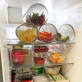 RXRENXIA Rolling Grill Basket Stainless Steel Barbecue Cooking Grill Grate - Grill Baskets for Outdoor Grill, Vegetable Grill Basket, Portable Outdoor Camping BBQ Rack,30cm