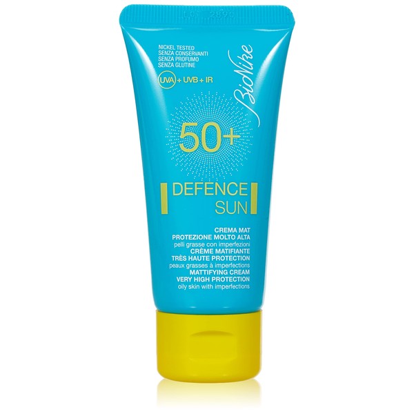 BioNike Defence Sun Matte Body Lotion SPF 50plus for Oily Skin with Blemishes, Sebo-oralizing and Antioxidant, Waterproof and Non-Sticky, 50ml (Pack of 1)