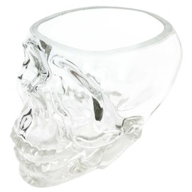 Ebros Crystal Cave Skeleton Skull Glass Bowl 10 Ounces Or Beverage Drink Container Or Office Stationery Holder Figurine Collectible Decor