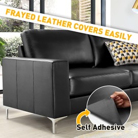 AQD Self Adhesive Leather Repair Patch, 12" x 80" Beige Yellow Leather Repair, Large Leather Repair Tape for Couches, Furniture, Car Seats, Cabinets, Wall, Handbags