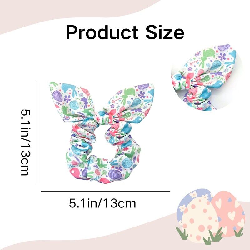 Easter Hair Scrunchies for Women Girls Bunny Flower Scrunchies for