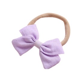 AIMALL 2 PCS Baby Girl Infant Toddler Linen Elastic Bow Hairband Headband Hair Clip - Adorable Hair Accessory