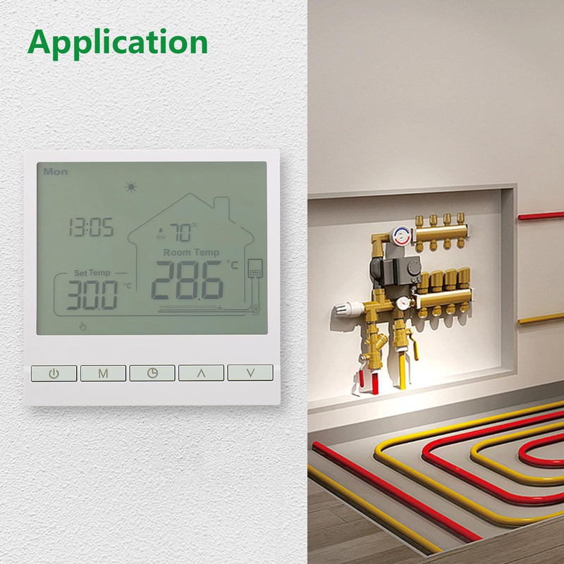 Wengart Digital Thermostat WG905,Programmable Thermostat with Humidity Display,Precise Temperature Control,Suitable
