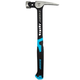 OX Pro 25oz UltraStrike Milled Face Framing Hammer, One Piece Forged Steel with Magnetic Nail Starter, Anti Vibration Bridged Neck, Rubber Grip, Anti Slip Handle, Ideal Carpenter Hammer.