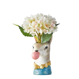 Gaolinci Resin Animal Head Vase, Blowing Bubbles Creative Vase, Home Living Room Table Decoration (No Plants) - Rabbit