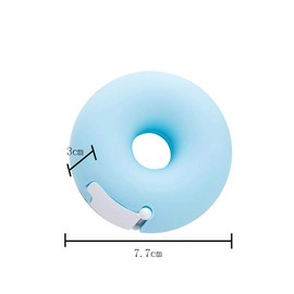 2 Pieces Tape Dispensers Donut Shape Tape Dispensers Donut Invisible Tape Cutter Tape Organizer Portable Roll Tape Holder for Office Supply(Blue, Pink)