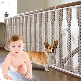 Stair Protective Net Children, Railing Safety Net, Stair Safety Net for Children, Safety Net, Stair Railing Fence Mesh, Safety Net for Balcony, for Babies and Pets, White (3 m x 79 cm)