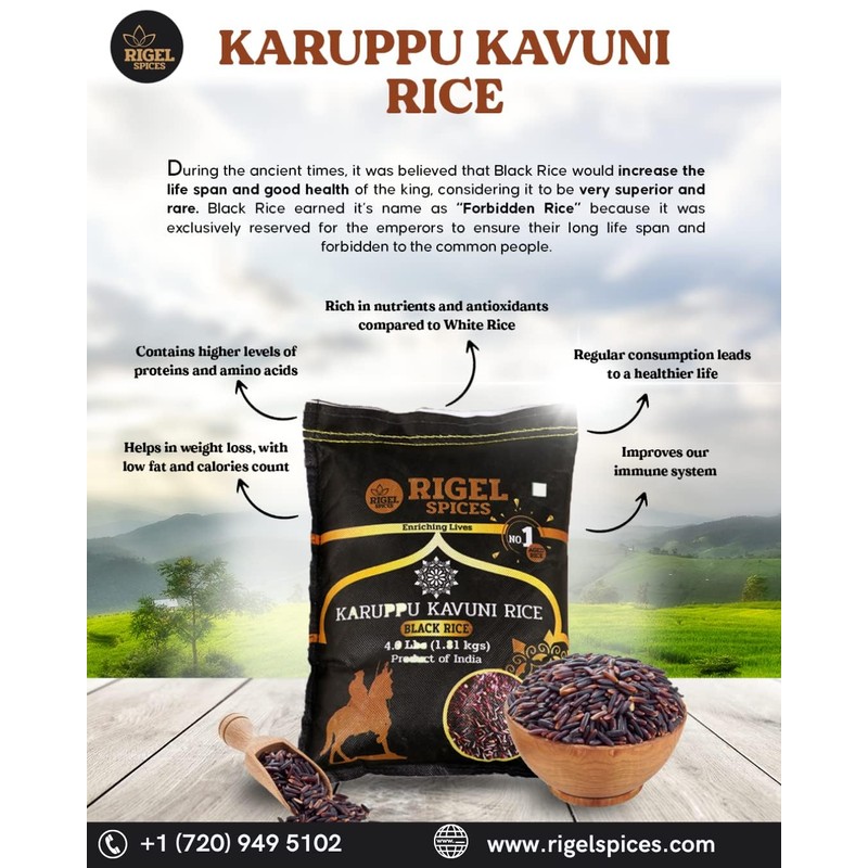 Rigel Spices | Karuppu Kavuni Black Rice (4 Pounds) |