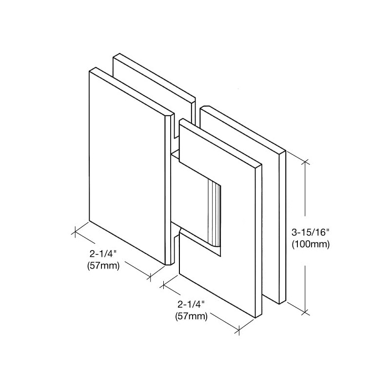 C.R. LAURENCE V1E180CH CRL Chrome Vienna 180 Series Glass-to-Glass Hinge