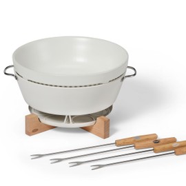 Chef’n SweetSpot Fondue Set, Adjustable Tea Light Candle-Powered Fondue Pot with Ceramic Bowl,Perfect for Chocolate and Cheese, Easy to Use, Dishwasher Safe, Ideal for Entertaining, 9.6 x 9.6 x 5 Inch