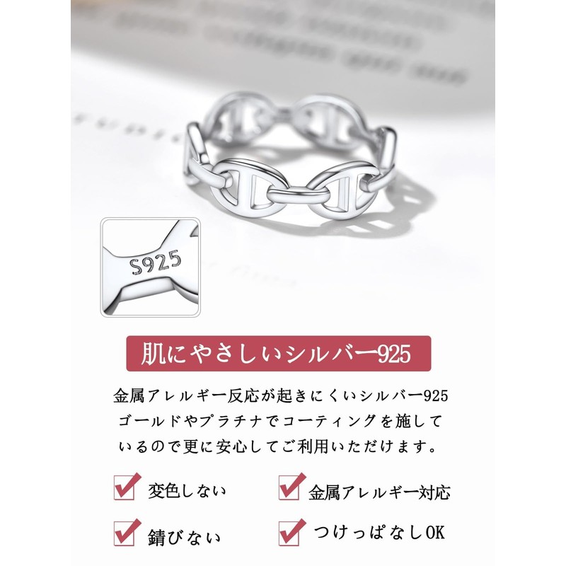 [FOCALOOK] Ring for Women Silver 925 Hypoallergenic Metal Ring for
