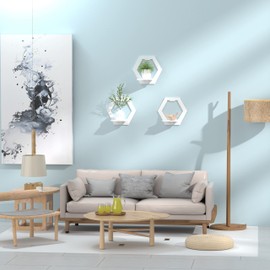 LEcylankEr Wall Shelves, White, Set of 3, Floating Shelf, White, Easy Assembly, 29 x 29 x 18 cm, PVC, Practical & Decorative Shelf for Children's Room, Bathroom, Living Room, Bedroom, etc. (3 Pieces