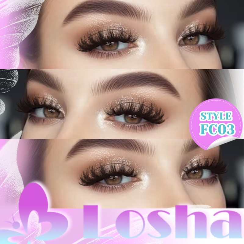 Losha Lashes Volume False Eyelashes Fluffy Cat Eye Lashes 7