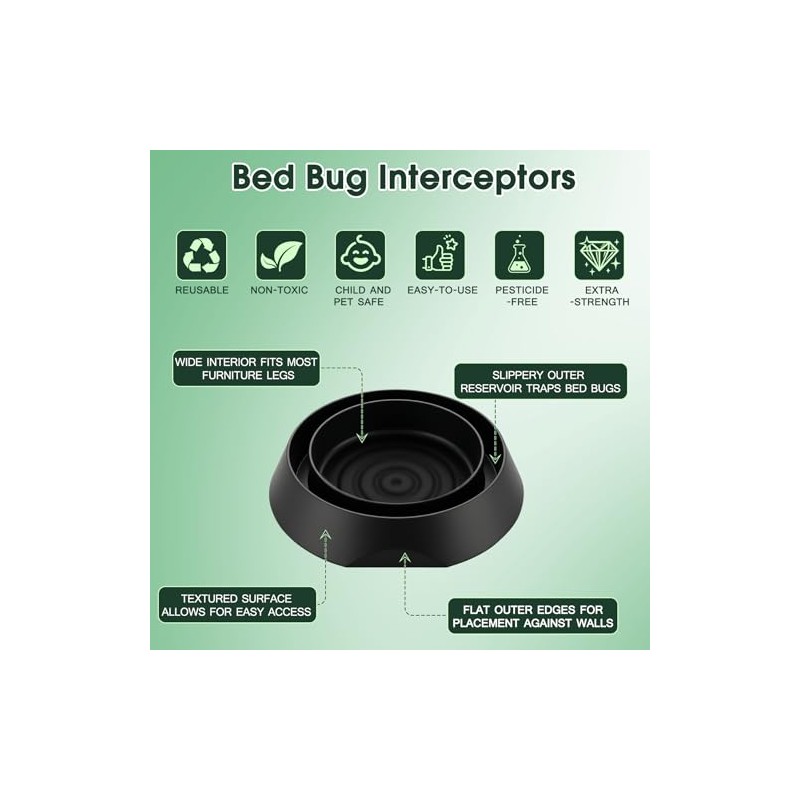 Bed Bug Trap, 8 Pack Bed Bug Interceptors for Bed