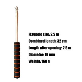 XUTONG 2.5M Handheld Flagpole,Thick Portable Stainless Steel Flagpole with Anti Slip Grip for Tour Guides