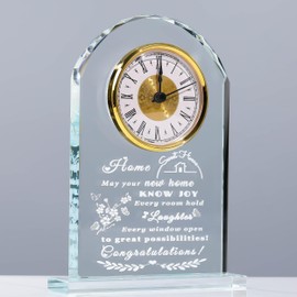 Qianwei House Warming Gifts New Home - Crystal Clock New Home Gifts for Home Decor with Led - Best Unique Housewarming Decor Gift Ideas for New House Homeowner Men Friend Family