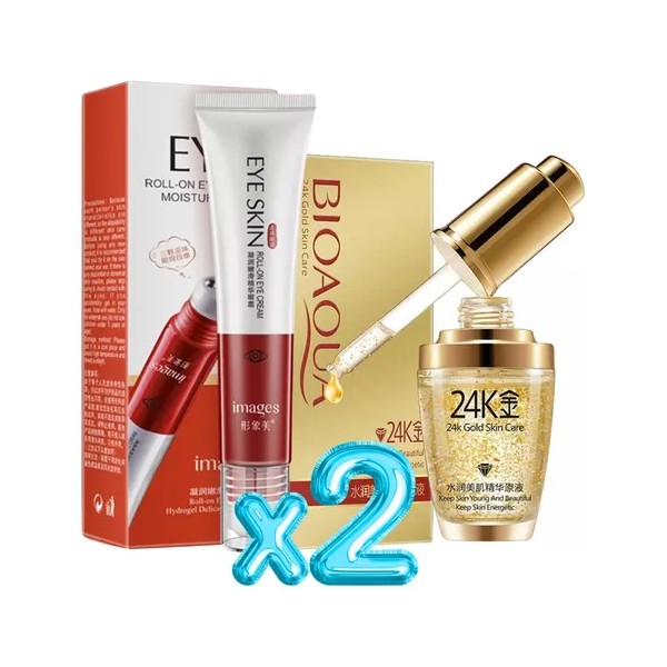 Kit Bioaqua 24k Gold Essence Colageno Acido Hialuronico 2pz
