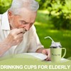 350ml Sippy Cup with Straw, Green Beakers for Elderly 3-in-1