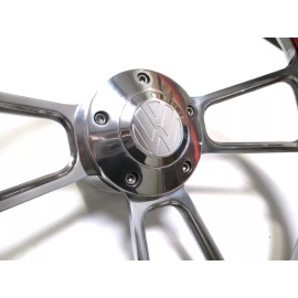 Forever Sharp EZ-GO Polaris Ranger 14" Billet & White Steering Wheel Includes Horn & Adapter