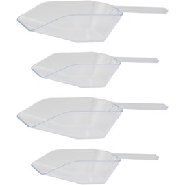 Set of 4 Clear Plastic Scoops in 2 Sizes - Features a Large and Medium Scoop - Great for Cereal, Candies, and Other Small Things! (4)