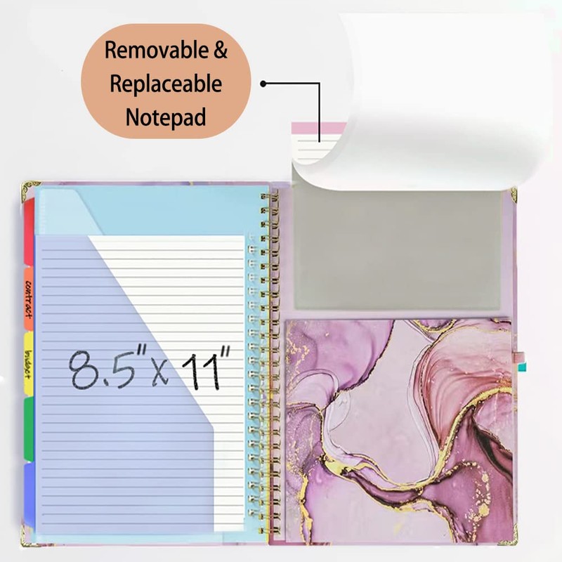 A4 Size Clipboard Folder, Spiral Clipboard Folio Foldable with Notepad