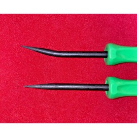 Snap-on SNAP ON Tools NEW 2pc GREEN 5"  STRAIGHT & BENT Mini Pocket Prybar Set USA!