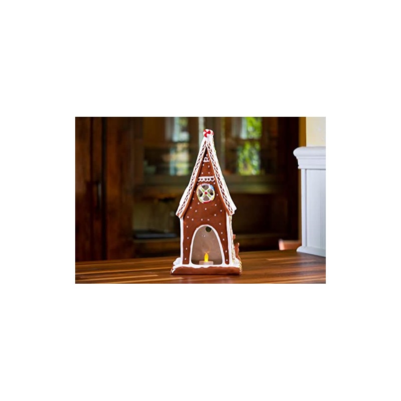 Blue Sky Ceramics Gingerbread Large Candle House, Multi (18396)