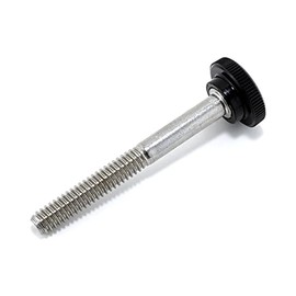 1/4"-20 x 2-1/4" Thumb Screw Stainless Steel - Black Knurled Round Plastic Knob - Standard/Coarse Thread Thumbscrew - Length: 2.250" - Proudly Built in USA - Package of (4)