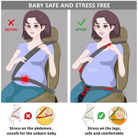 Seat Belt Adjuster - Seat Bump Strap for Pregnant Women Protect Belly - Prevent Compression of Abdomen, Maternity Seat Cover Adjuster for Expectant