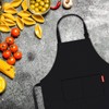 APRONPANDA Professional Adjustable Black 100% Cotton Apron with 2 Pockets