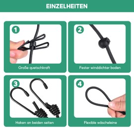 Pack of 2 Camping Washing Lines, 1.8 m - 3.6 m Portable Washing Line, Camping Accessories with 12 Clothes Pegs and 13 Positioning Curves for Bathroom, Laundry Room, Garden or Travel (Black + Purple)