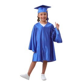 Grad HAGO Preschool & Kindergarten Graduation Cap and Gown, with Tassel 2024 Charm Sets, Royal Blue, 33