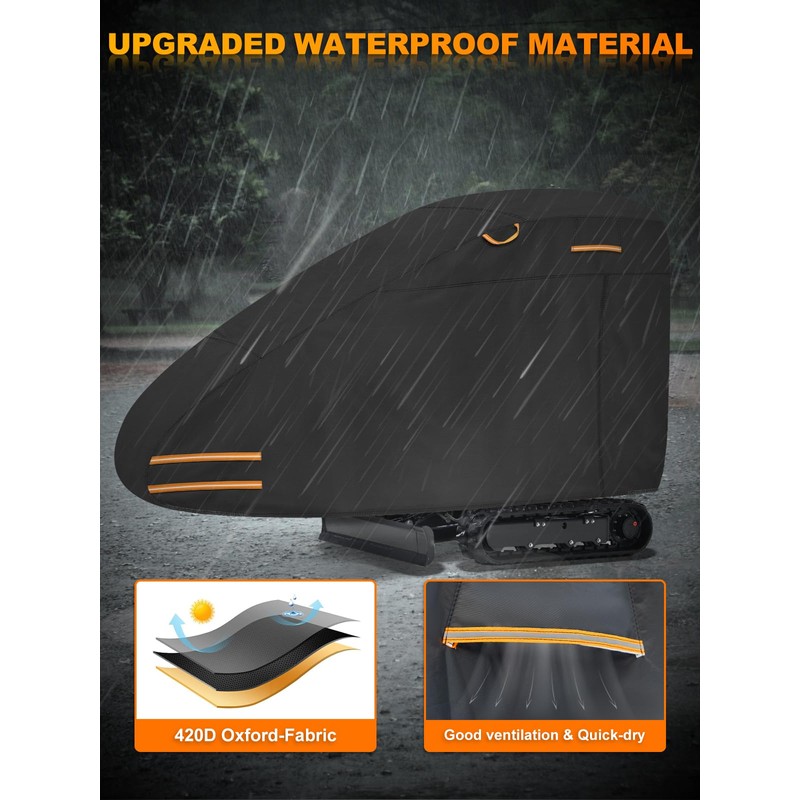Small Mini Excavator Cover, 420D Waterproof Zippered Storage Cover |