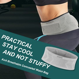 Running Belt Premium Multifunctional Knit Concealed Waist Bag Knit Breathable Concealed Waist Bag for Women and Men Outdoor Running (L （80-120cm）)